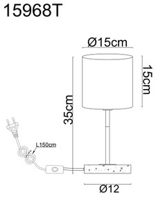 Globo 15968T - DELEON asztali lámpa 1xE14/40W/230V