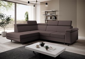 Kinyitható ülőgarnitúra, barna, balos, JOGI ROH