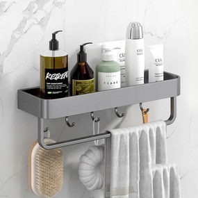 Zuhanypolc lyukasztás nélkül szürke 40cm