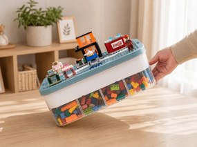 Tárolódoboz építőkockákhoz BRICK VAULT 31x30x22 cm, 3 szintes