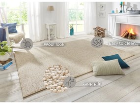 Krémszínű szőnyeg 140x200 cm Wolly – BT Carpet