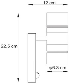 Lucide14866/10/30-LED Kültéri lámpa érzékelővel ARNE-LED 2xGU10/5W/230V IP44