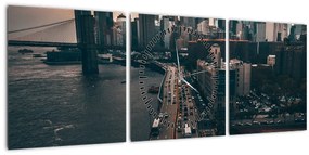 Manhattan képe (órával) (90x30 cm)