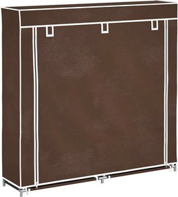 vidaXL Barna szövet cipőszekrény borítóval 115 x 28 x 110 cm