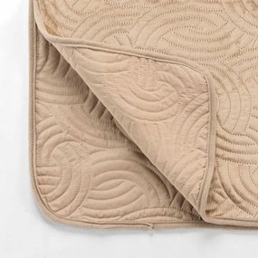 Világosbarna bársony ágytakaró és párnahuzat szett 240x260 cm Solange – douceur d'intérieur