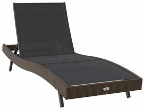 Napozó 1-személy 70 x 197 x 82 cm Poli rattan, fém