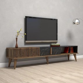 TV szekrény Milan - Diós, Fekete