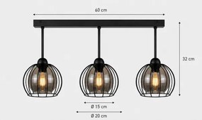 Felületre szerelhető csillár SOLO BLACK 3xE27/60W/230V