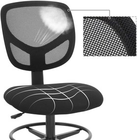 Hálós Irodai szék, forgó szék ülésmagasság 55-75 cm, Fekete