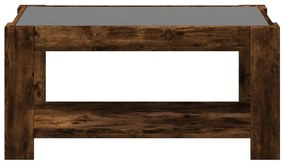 füstös tölgy szerelt fa dohányzóasztal LED-del 93 x 53 x 45 cm
