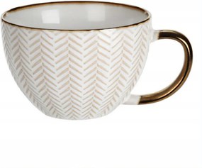 Kerámia Bögre Nagy Kávéhoz És Teához 460 ML Bézs 15X11,6X7,6 CM