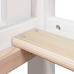 fehér tömör fenyőfa magasított ágy tetővel 90 x 200 cm