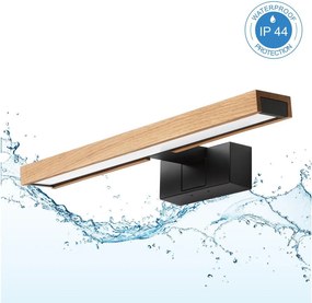 Brilagi - WOODY MIRROR 3 az 1-ben fürdőszobai LED tükörvilágítás LED/8W/230V IP44 fekete/tölgy