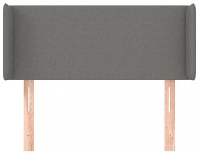 sötétszürke szövet fejtámla szárnyakkal 83x16x78/88 cm