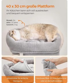 Feandrea kis macskafa, 67 cm magas kaparófa világosszürke színben