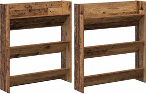 vidaXL Cipőszekrény polcokkal 2 pcs Régi fa 85 x 18 x 90 cm Faanyag