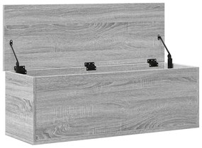 szürke sonoma színű szerelt fa tárolóláda 102 x 35 x 35 cm