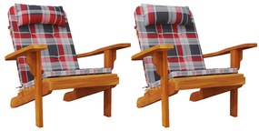 Székpárna Sakktábla 2 pcs Piros kockás minta 58 x 77 x 4.5 cm