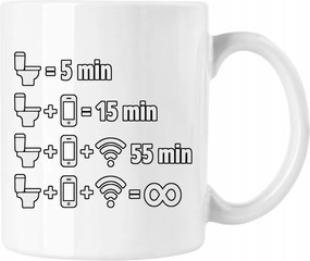 Bögre Idő a WC-ben WiFi vicc Fehér 330ml