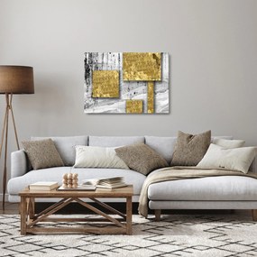 Üveg kép - Arany négyzetek N⁰3 (70x50 cm)