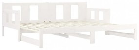 fehér tömör fenyőfa kihúzható kanapéágy 2 x (90 x 200) cm