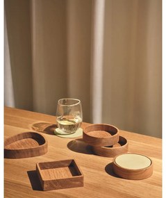 Natúr színű dekoratív fa tárolódoboz 11x11x3 cm Square S – LIND DNA