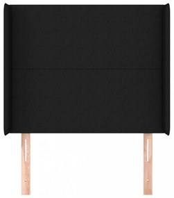 fekete szövet fejtámla szárnyakkal 103x16x118/128 cm