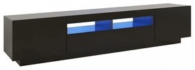 fekete TV-szekrény LED-lámpákkal 200 x 35 x 40 cm