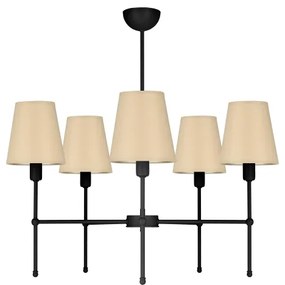 Rúdra szerelhető csillár MADELA 5xE14/40W/230V bézs/fekete