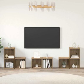 TV Szekrény Szett 6 pcs Artisan tölgy 37 x 35 x 72 cm Faanyag
