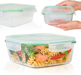 1,1 L-es Üveg Tároló Doboz Négyzet Alakú Ebéddoboz