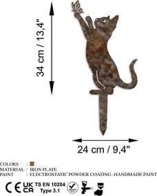 Cat fém kerti dísztárgy, 49×24 cm – TR565TNL1293