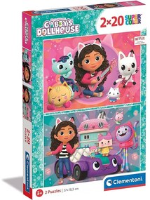 Gyerek puzzle - Gabby´s dollhouse - 2x20 db-os készlet