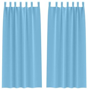 Függönyök függönyökkel 2 pcs Világos kék 225x140cm Poliészter