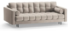 Bézs bársony kinyitható tárolóhelyes kanapé 222 cm Bali – Cosmopolitan Design