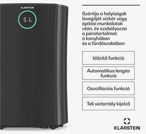 Klarstein DryFy ProConnect 16L párátlanító, 16 l/nap, 18 m², WiFi, App, LED kijelző, 24 órás időzítő