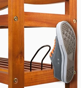 RUSTIC cipőtartó polc, 5 polc, 75x26x82cm, természetes barna Casaria