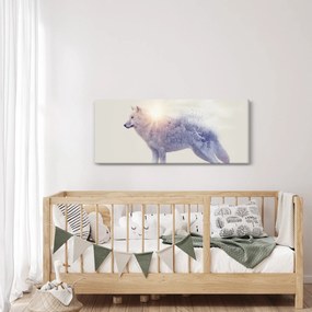 Kép - Vad tájakat tükröző sarkvidéki farkas (120x50 cm)