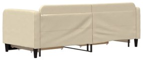 krémszínű kihúzható szövet heverő fiókokkal 80 x 200 cm