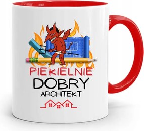 Piros Építész Bögre Pokolian Jó Ajándék fényképes nyomtatással