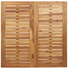 3 részes kerti étkezőgarnitúra Tömör Akácfából, Kültéri étkezőasztal 90x90x74.5 cm Tömör Akácfából, Összecsukható kerti székek 2 db Tömör Akácfa és Acél