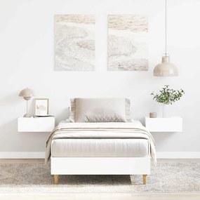 fehér szerelt fa ágykeret matrac nélkül 90 x 200 cm