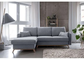 Scandic Lagom világosszürke kinyitható sarokkanapé, bal oldali - Miuform