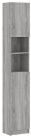 Szürke sonoma szerelt fa fürdőszobaszekrény 32 x 25,5 x 190 cm