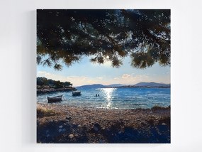 Canvas Vászonkép Tájkép Horvátország Ciovo Tengerpart Nap 40x40