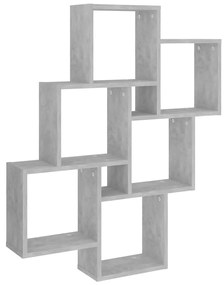 betonszürke szerelt fa négyszögű fali polc 78 x 15 x 93 cm
