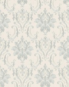 Vinil tapéta flizelinen, krémszínű damaszt motívummal