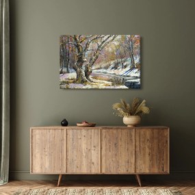Egy festett téli táj képe (90x60 cm)