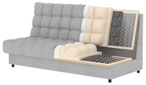 Kék zsenília kinyitható-tárolóhelyes kanapé 197 cm Clareta – ELTAP