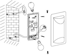 Eglo 98716 - Kültéri fali lámpatest CISTIERNA 1 2xE27/10W/230V IP44
